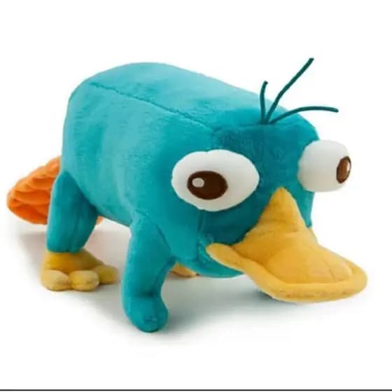 Pelúcia Perry O Ornitorrinco Azul 28cm Coleção Brasil Kawaii