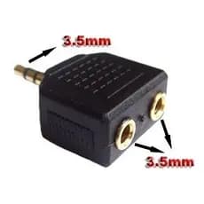 Kit 5 Cabo Adaptador Divisor P2 Duplicador P2 Macho X 2 P2 Fêmea Dourado Stereo 3,5mm 5 Unidades