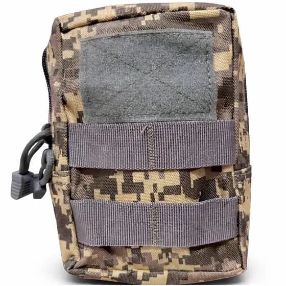 Bolsa Prova de Água Pochete Porta Objeto Tática Molle com Velcro Ziper Duplo Militar Colete Modular