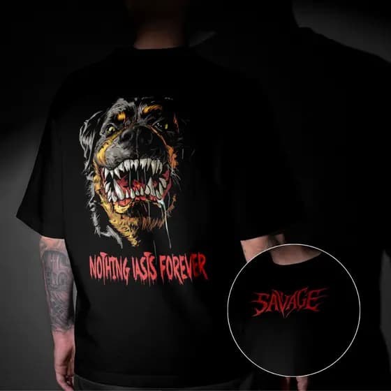 Camiseta Streetwear 100% Algodão Cachorro Rottweiler Confortável Masculina