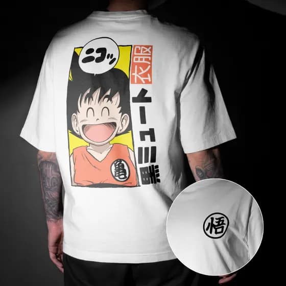 Camiseta Goku Kid Criança Masculina Streetwear 100% Algodão Premium Confortável