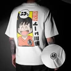 Camiseta Goku Kid Criança Masculina Streetwear 100% Algodão Premium Confortável