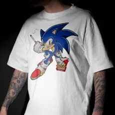 Camiseta Sonic Shadow Fumando Streetwear 100% Algodão Premium Unissex