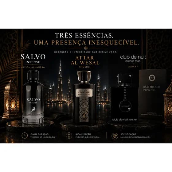 Perfumes Importados Salvo Intense Al Wataniah Attar  Al Wesal e Club de Nuit intense.