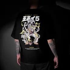Camiseta Luffy Gear 5 Fifth Anime Unissex 100% Algodão Streetwear Confortável