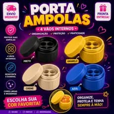 Porta Ampolas TG | Case Protetor |Organizador para Ampolas e Frascos 4 Compartimentos