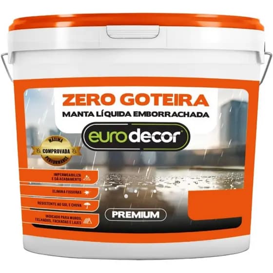 Manta Líquida Zero Goteira Tinta Emborrachada Vedação Laje Telhado Parede