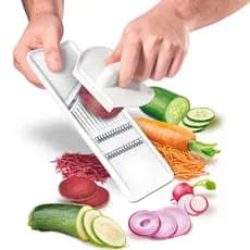 Cortador e Fatiador De Alimentos/Legumes Com Suporte Plástico - Utensílios De Cozinha LigBrin