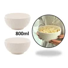Tigelas Bowl De Porcelana 800ML Modelo Ballon Branco - Cumbucas Para Caldos Sopa Açaí Utensílios De Cozinha Lyor