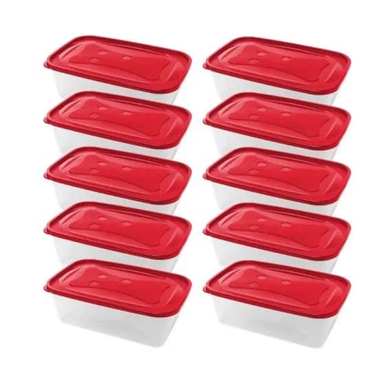 Conjunto 10 De Potes De Plastico 750ml Livre De BPA - Potes Microondas Potes Freezer