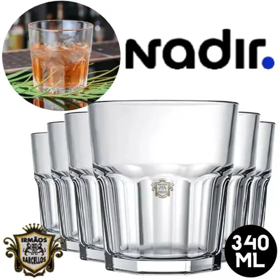 Conjunto De Copos De Vidro Modelo Rocks Bristol 320ML - Jogo De Copos On The Rocks Drink Utensílios De Cozinha Nadir