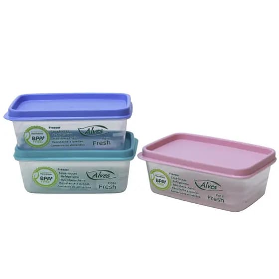 Pote Retangular Multiuso 500ML Plástico Fresh Color - Potes De Plastico Marmita Utensílios De Cozinha Potinhos Alves