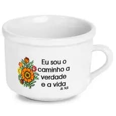 Xícara De Porcelana Estampada 150ML Branca Modelo Salmos - Xicaras De Chá/Café Utensílios De Cozinha HR