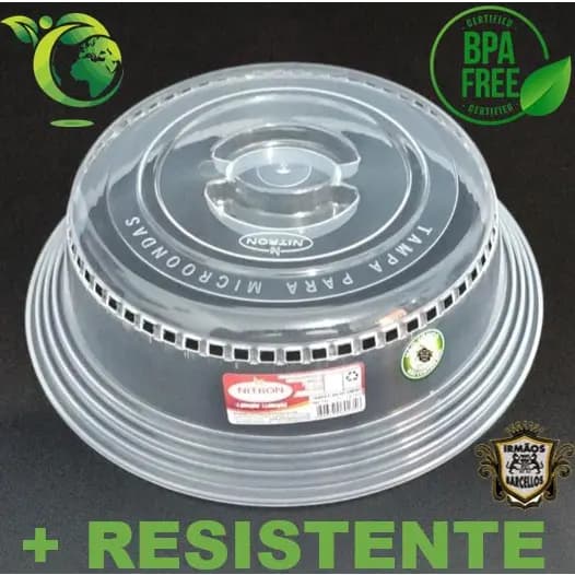Tampa Para Microondas 7,5x26Cm Plastica - Tampa Protetora Alimento Plástico - Nitron