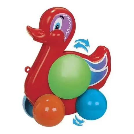 Brinquedo Didático Pato De Rodinhas Plástico Color - Brinquedos Infantil Brincando e Aprendendo Mercotoys