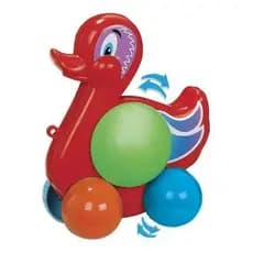 Brinquedo Didático Pato De Rodinhas Plástico Color - Brinquedos Infantil Brincando e Aprendendo Mercotoys