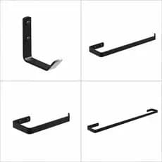 Kit Acessórios Para Banheiro 4 Peças Preto Fosco