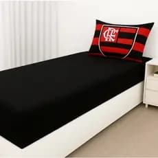 Kit Jogo De Cama Solteiro Infantil Lençol Elástico + Fronha Times Futebol Solteiro Torcedor Menino Menina Criança Luxo
