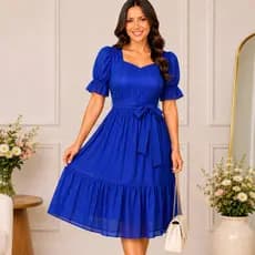 Vestido Midi Em Tule Jacquard Premium Listrado