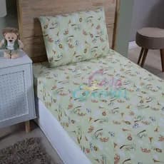 Lençol Solteiro Infantil 2 Peças 100% Algodão Estampado 180 Fios Macio e Divertido