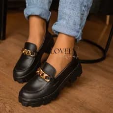 Mocassim Sapato Feminino Dourado Tratorado Super Confortável Promoção Imperdível