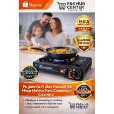 Fogareiro A Gás Portátil De Mesa Maleta Para Camping e Cozinha