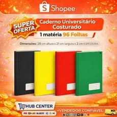 Caderno Grade, Escolar 96 Folhas Costurado Capa Dura,1 Matéria Universitário
