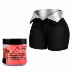 Kit Queima Gordura Abdominal Pimenta Negra E Short Sauna