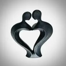 Escultura Abstrata "Elo do Amor" – Decoração Moderna e Minimalista