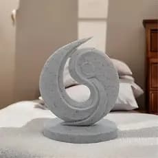 Decoração Sala Escultura abstrata de fluxo de vida – Símbolo de vitalidade 18cm