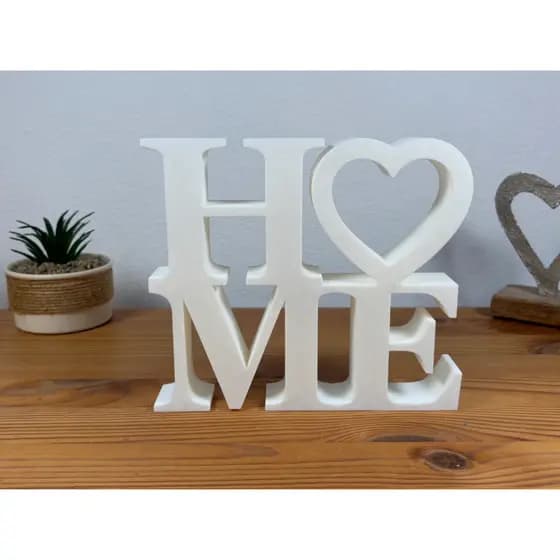 Home com Coração Decoração de Sala ou Escritorio e Móveis Adorno Decorativo palavra pra bancada Estilo Liso