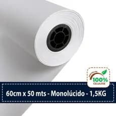 Papel Kraft Branco 50g Com 60cm De Largura X 50 Metros