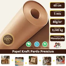 Papel Kraft 80g Com 60cm De Largura x 5 Metros De Comprimento - Comércio E Embalagens