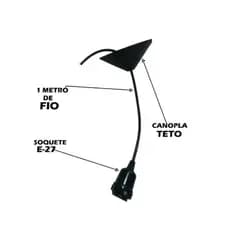 Conjunto De Fiação De Pendente Luminária Soquete Canopla Fio