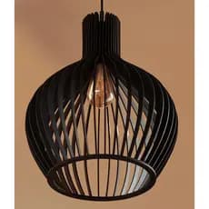 Lustre Grande Luminária Pendente De Teto Cozinha Sala Área de Churrasco Cor Preto - 1gmp