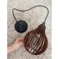 Pendente Luminária de Teto Modelo coquinho cor Marrom Área Gourmet Cozinha Rustica Retrô - 1cqm