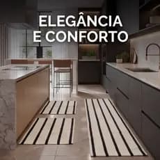 Kit Tapete Passadeira  3 Peças para Cozinha, Quarto e Corredor  -  Concept Lar