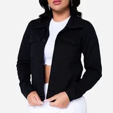 Jaqueta Jeans Feminina | Preta | Denim