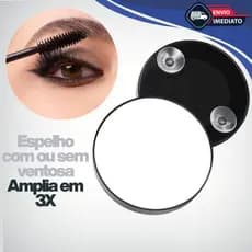 Espelho Maquiagem Ventosa Box Banheiro 14cm Redondo Portátil Feminino Skin kare Cuidados Pele Mulher