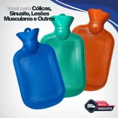 Bolsa de Agua Quente Fria Térmica Borracha 1L Litros Compressa Gelo Dor Cólica Dores Sinusite