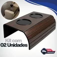 Bandeja Esteira Porta Copos Braço Sofá Madeira MDF Apoio Elegante Mesa Lateral Sofá Cerveja