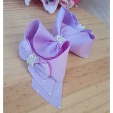 Laço Grande de Festa para Cabelo Infantil Menina Luxo Casamento com Pérolas