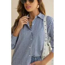 Chemise Camisa Feminina Listrada Verão