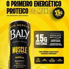 Energético Baly Muscle Kit Protein 15g Proteína 250ml Tropical Pré e Pós Treino Zero Açúcar Glúten Lactose Carboidratos