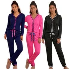 Pijama Feminino Americano Manga Longa / Pijama Blogueirinha / Pijama de Botão