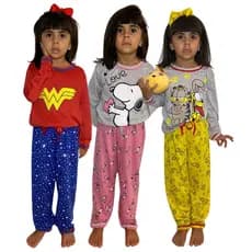 Pijama Infantil Feminino Personagem / Pijama de Inverno / Pijama Longo