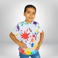 Camiseta Infantil Aquarela Pintado o Sete Formatura Pré escola Pronta Entrega