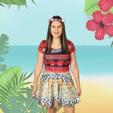 Fantasia Moana Adulto Pronta Entrega Feminina Cosplay Casal Festa Aniversário Plus Size Vestido