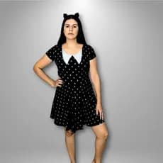 Fantasia Feminina Vandinha Halloween Carnaval Pronta Entrega