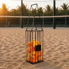 Cesto Bolas Tenis Padel Beach Tennis 30 Bolas Quadra Jogo Esporte Preto Coletos Pegador Bolinhas